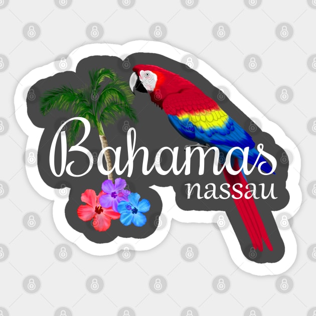 Nassau Bahamas Tropical Island Parrot Sticker by macdonaldcreativestudios